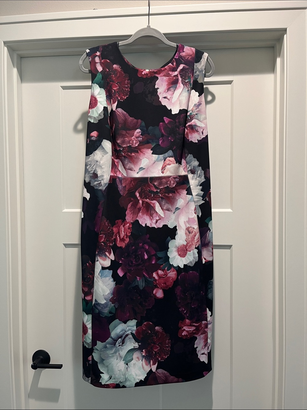 NEW Calvin Klein Black Floral Midi Dress